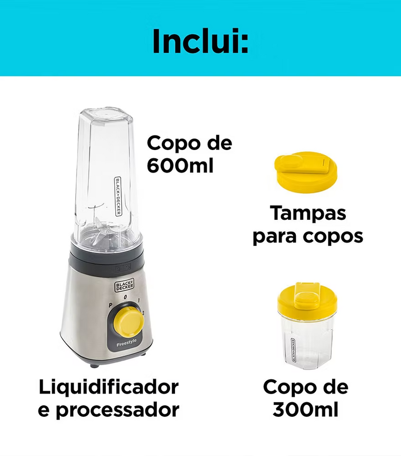 Liquidificador e Processador Freestyle LP320 Black+Decker 127V/220V